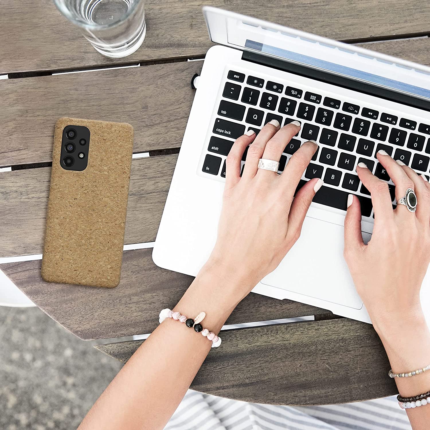 KW Samsung Galaxy A53 5G Σκληρή Θήκη από Φελλό - Light Brown - 58906.24