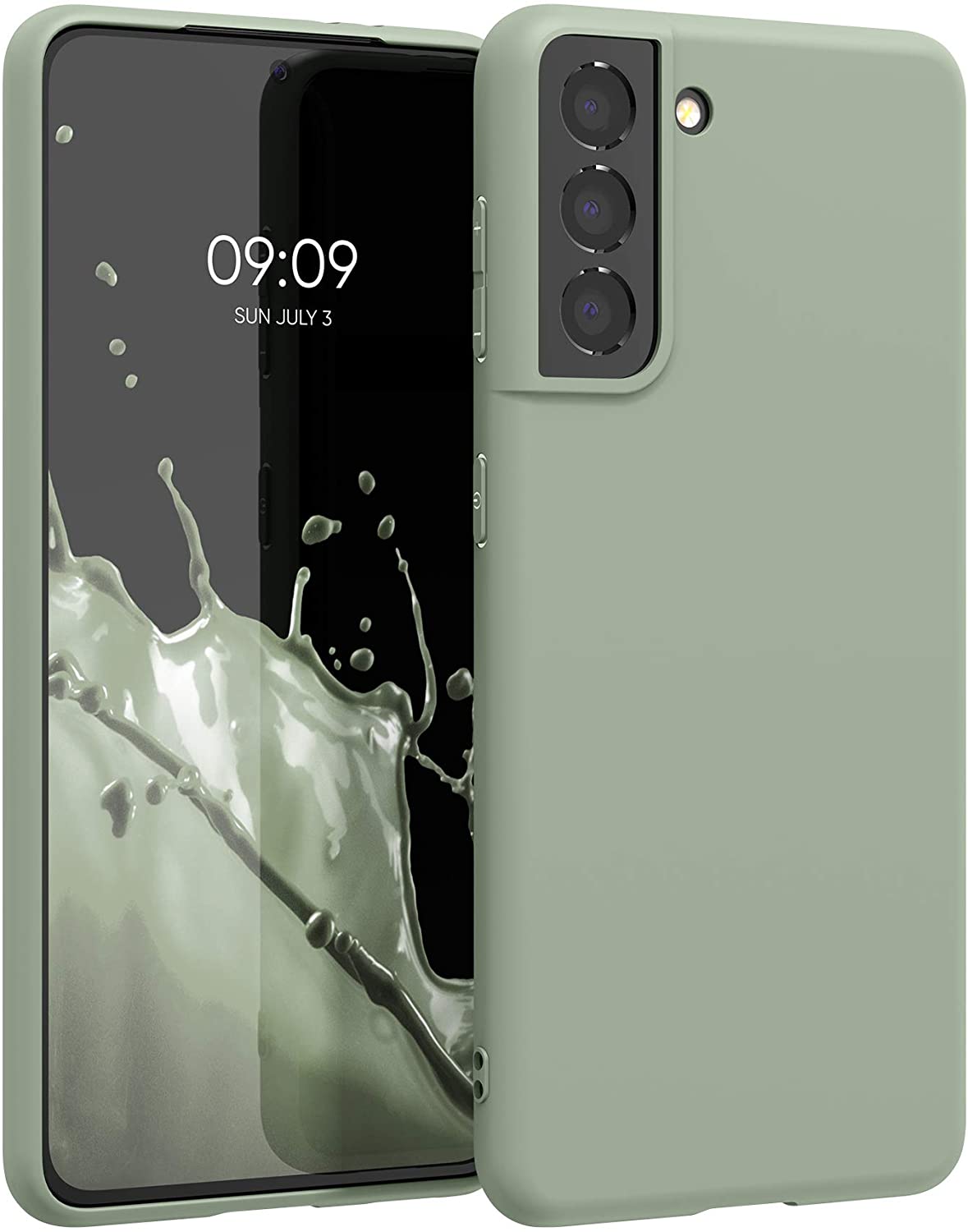 KW Samsung Galaxy S21 Θήκη Σιλικόνης TPU - Grey Green - 54055.172