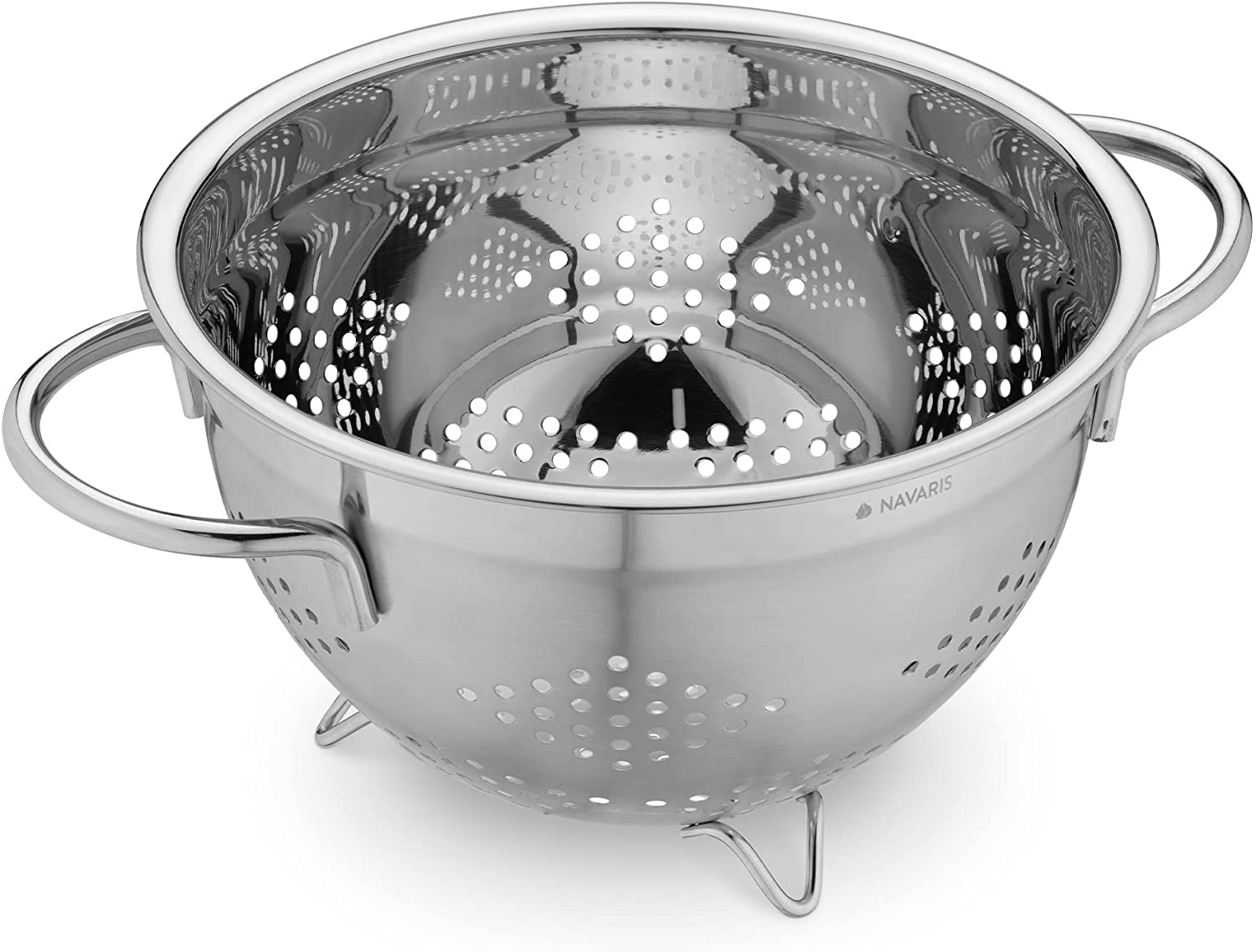 Navaris Σουρωτήρι από Ανοξείδωτο Ατσάλι με Λαβές - 20cm - Silver - 48522.02