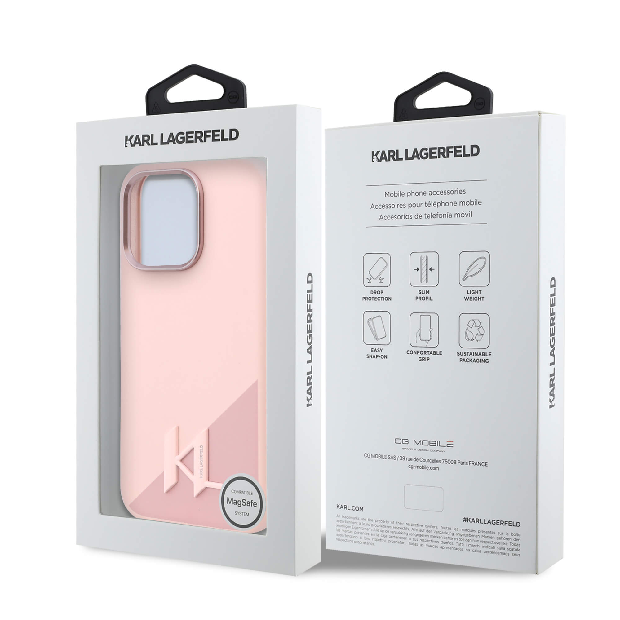 Karl Lagerfeld iPhone 16 - Silicone Shadow Metal Initial - MagSafe Θήκη Σιλικόνης - Pink - KLHMP16XSCMKMPCP