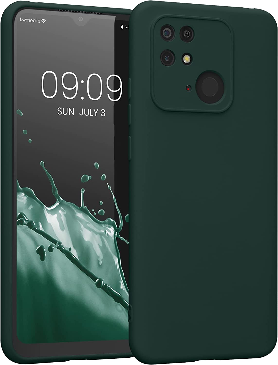 KW Xiaomi Redmi 10C Θήκη Σιλικόνης Rubberized TPU - Moss Green - 59229.169
