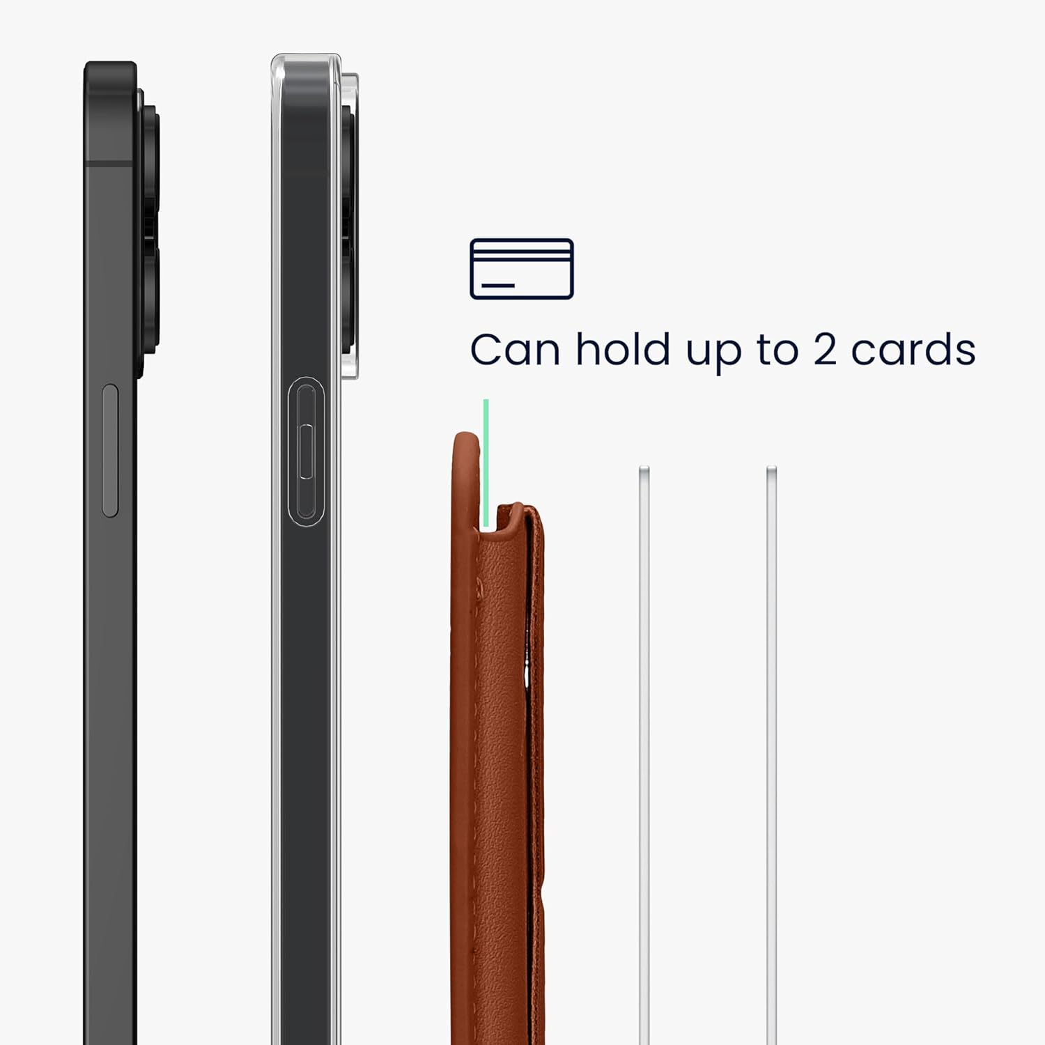 KW iPhone Μαγνητική Θήκη για Πιστωτικές Κάρτες από Συνθετικό Δέρμα με Stand - Brown