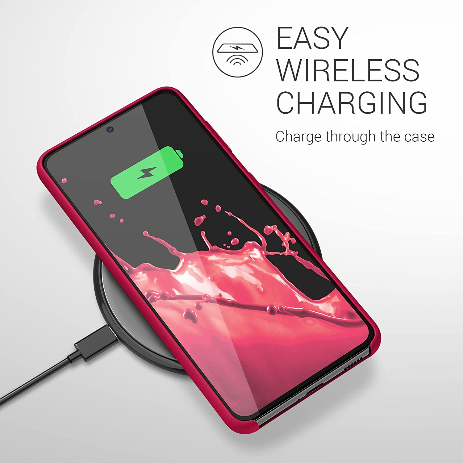 KW Samsung Galaxy S21 Θήκη Σιλικόνης Rubber TPU - Sweet Cherry - 54056.229