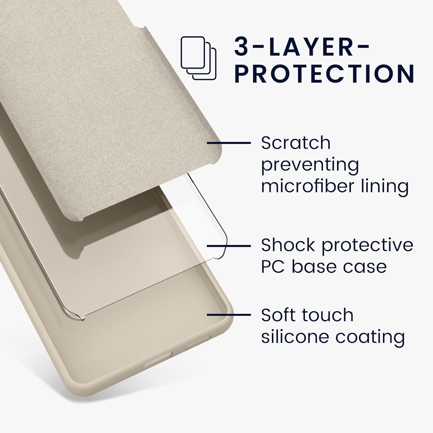 KW iPhone 15 Pro Max Θήκη Σιλικόνης Rubberized TPU - Cream