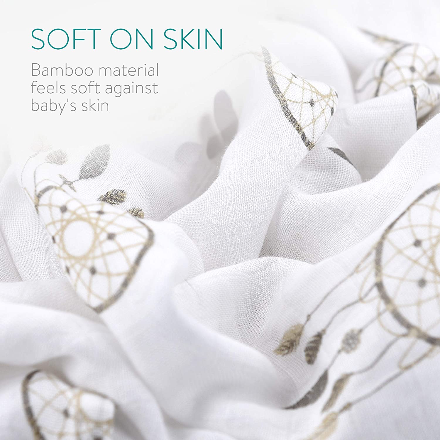 Navaris Σετ με 4 Πάνες Αγκαλιάς από Μουσελίνα για Μωρά - 120 x 120 cm - Multicolour - 51483.01