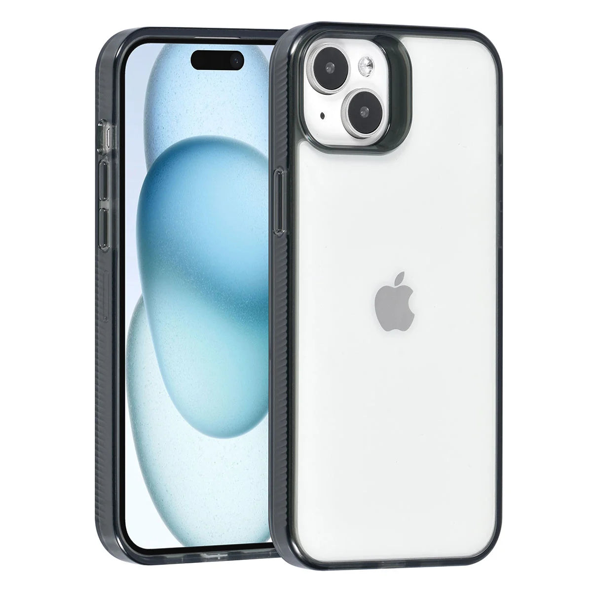 Tuniq iPhone 15 Plus / 14 Plus - Σκληρή Θήκη με Πλαίσιο Σιλικόνης - Ημιδιάφανο Μαύρο / Διάφανο