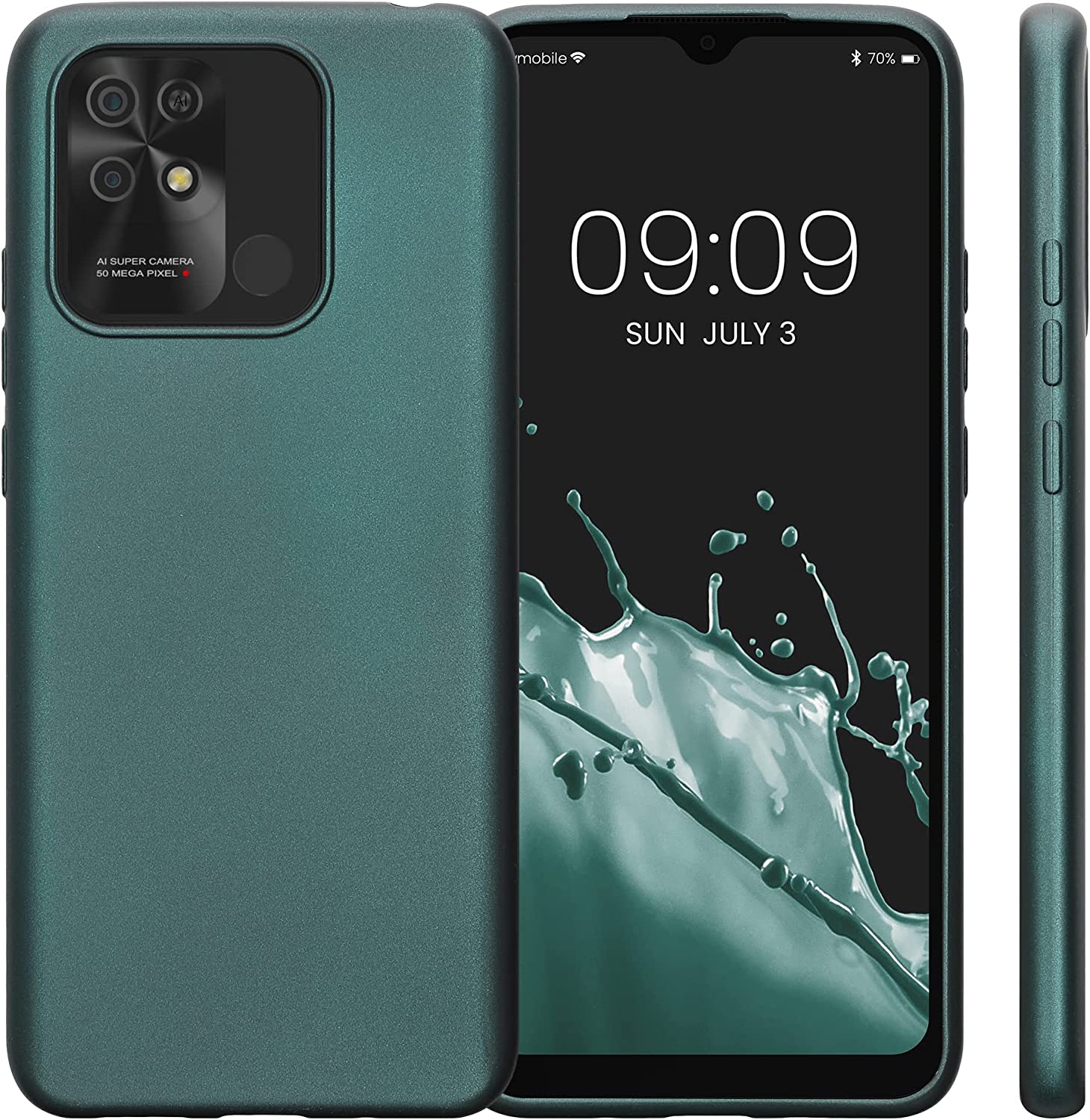 KW Xiaomi Redmi 10C Θήκη Σιλικόνης TPU - Metallic Petrol - 59232.14