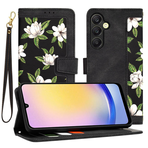 Techsuit Samsung Galaxy A25 5G - FlipCraft - Θήκη Πορτοφόλι από Δερματίνη - Flowers of the Dawn