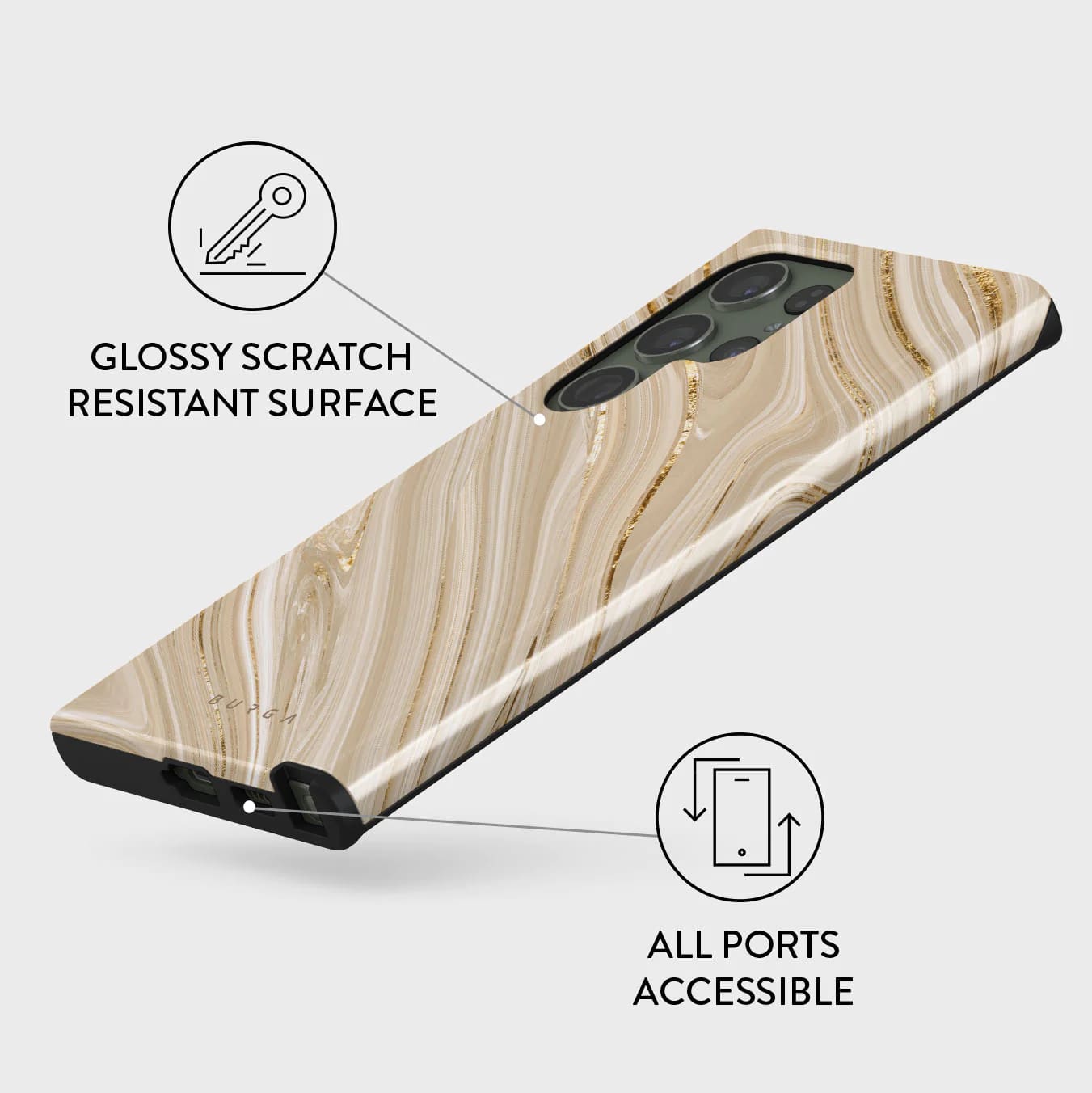 Burga Samsung Galaxy S23 Ultra Fashion Tough Σκληρή Θήκη - Full Glam