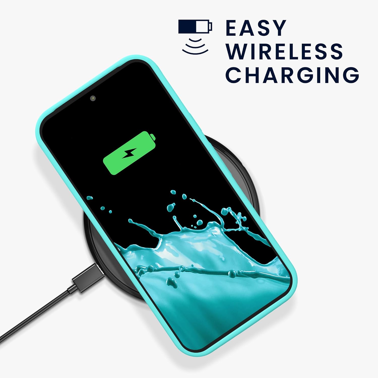 KW iPhone 16 Plus Θήκη Σιλικόνης Rubberized TPU - Turquoise