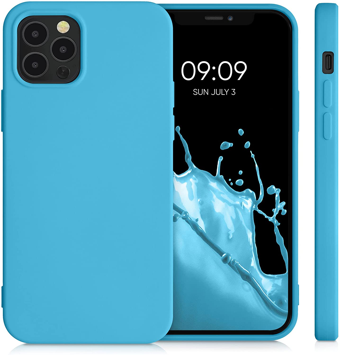 KW iPhone 12 / iPhone 12 Pro Θήκη Σιλικόνης Rubberized TPU - Sea Blue - 53844.223
