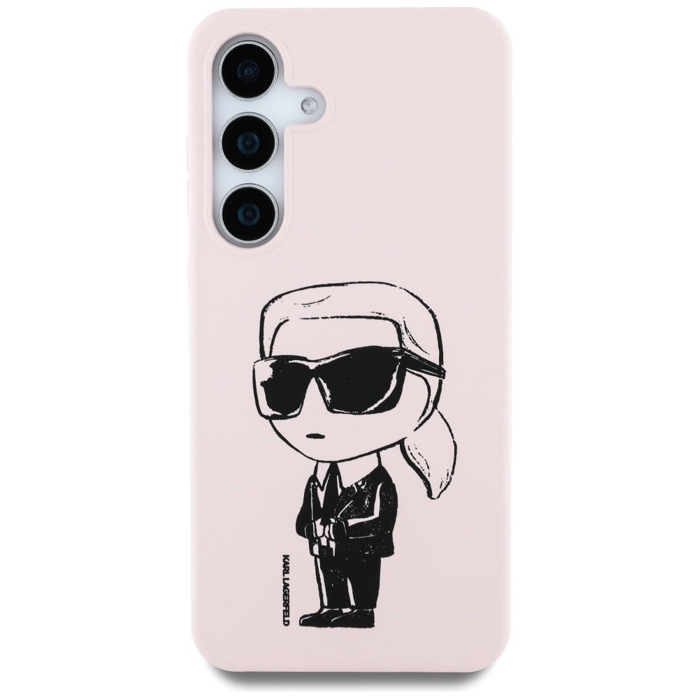 Karl Lagerfeld Samsung Galaxy S25 - Silicone Graffiti Ikonik Printed Logo - Σκληρή Θήκη Σιλικόνης με MagSafe - Pink - KLHMS25SPNYKGRTP