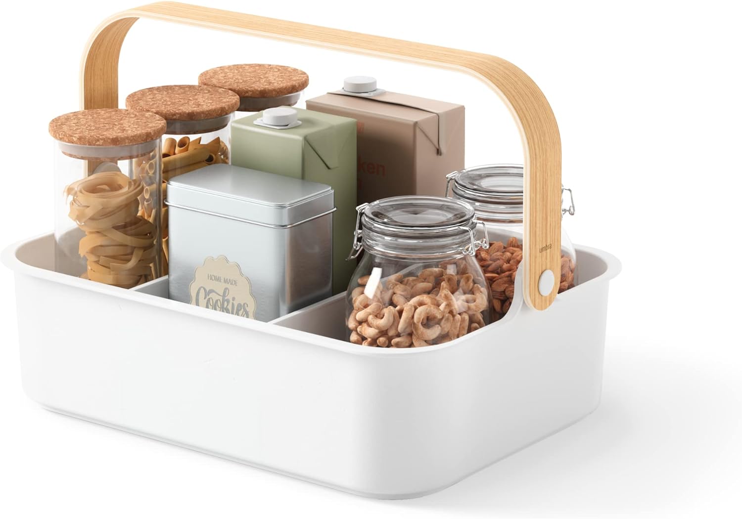 Umbra Bellwood Κουτί Αποθήκευσης - Οργάνωσης με Ξύλινη Λαβή - Natural / White