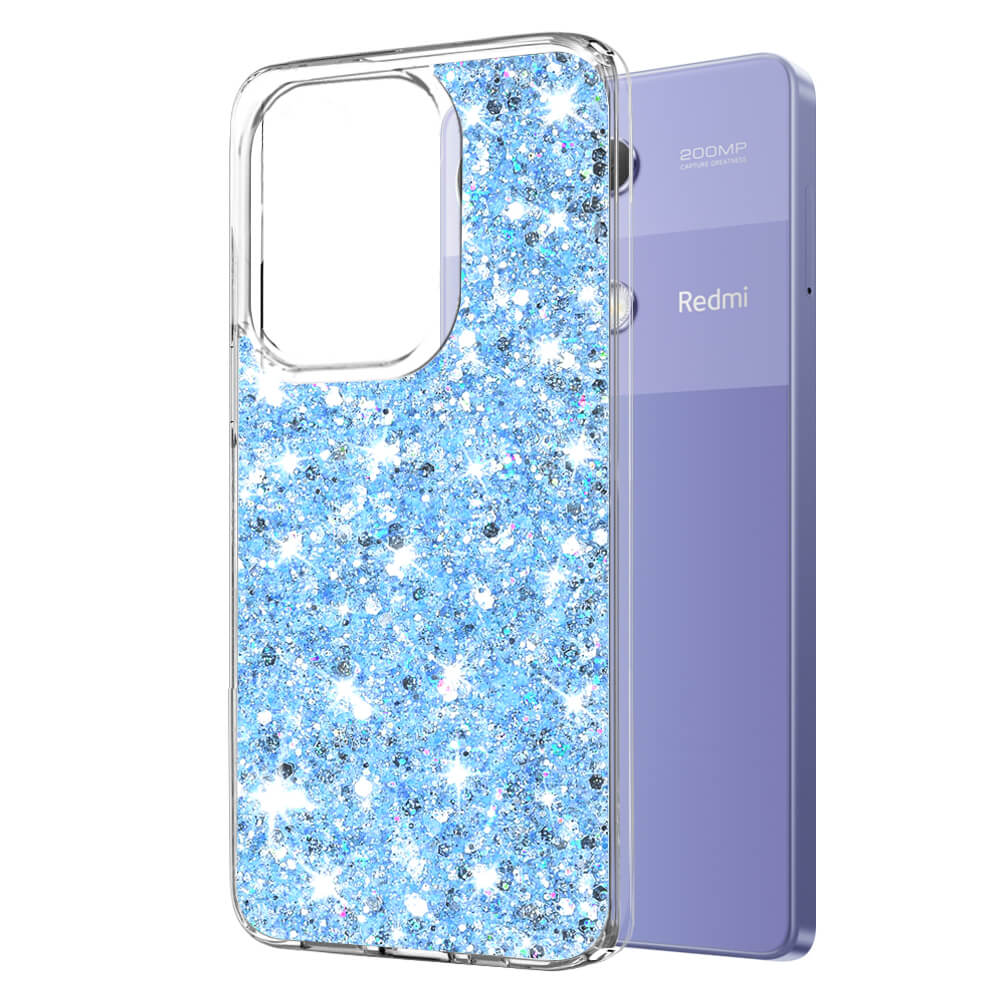 Techsuit Xiaomi Redmi Note 13 Pro 4G / Poco M6 Pro 4G - Sparkly Glitter - Σκληρή Θήκη με Πλαίσιο Σιλικόνης - Blue
