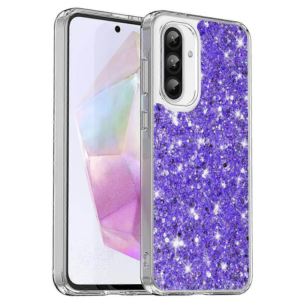 Techsuit Samsung Galaxy A36 5G / A56 5G - Sparkly Glitter - Σκληρή Θήκη με Πλαίσιο Σιλικόνης - Purple