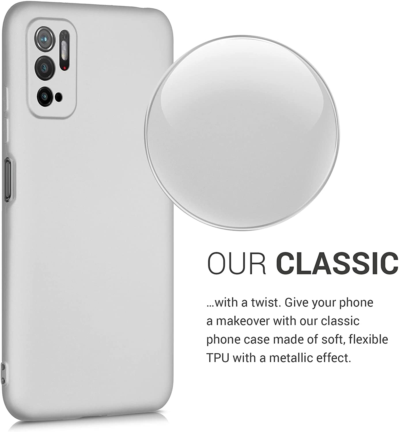KW Xiaomi Poco M3 Pro 5G Θήκη Σιλικόνης TPU - Metallic Silver - 55364.67
