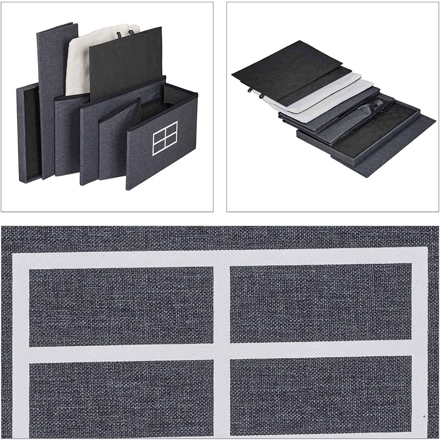 Relaxdays Σπιτάκι για Γάτες με 2 Ορόφους - 71,5 x 44 x 62,5 cm - Dark Grey - 4052025385149