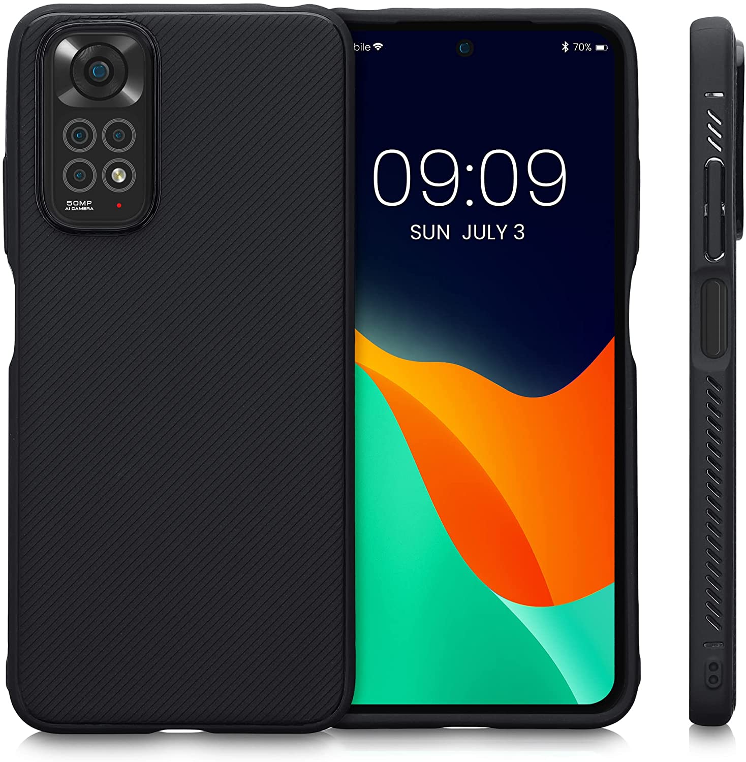 KW Xiaomi Redmi Note 11 / Redmi Note 11S Θήκη Σιλικόνης - Rugged Design - Black - 57387.02