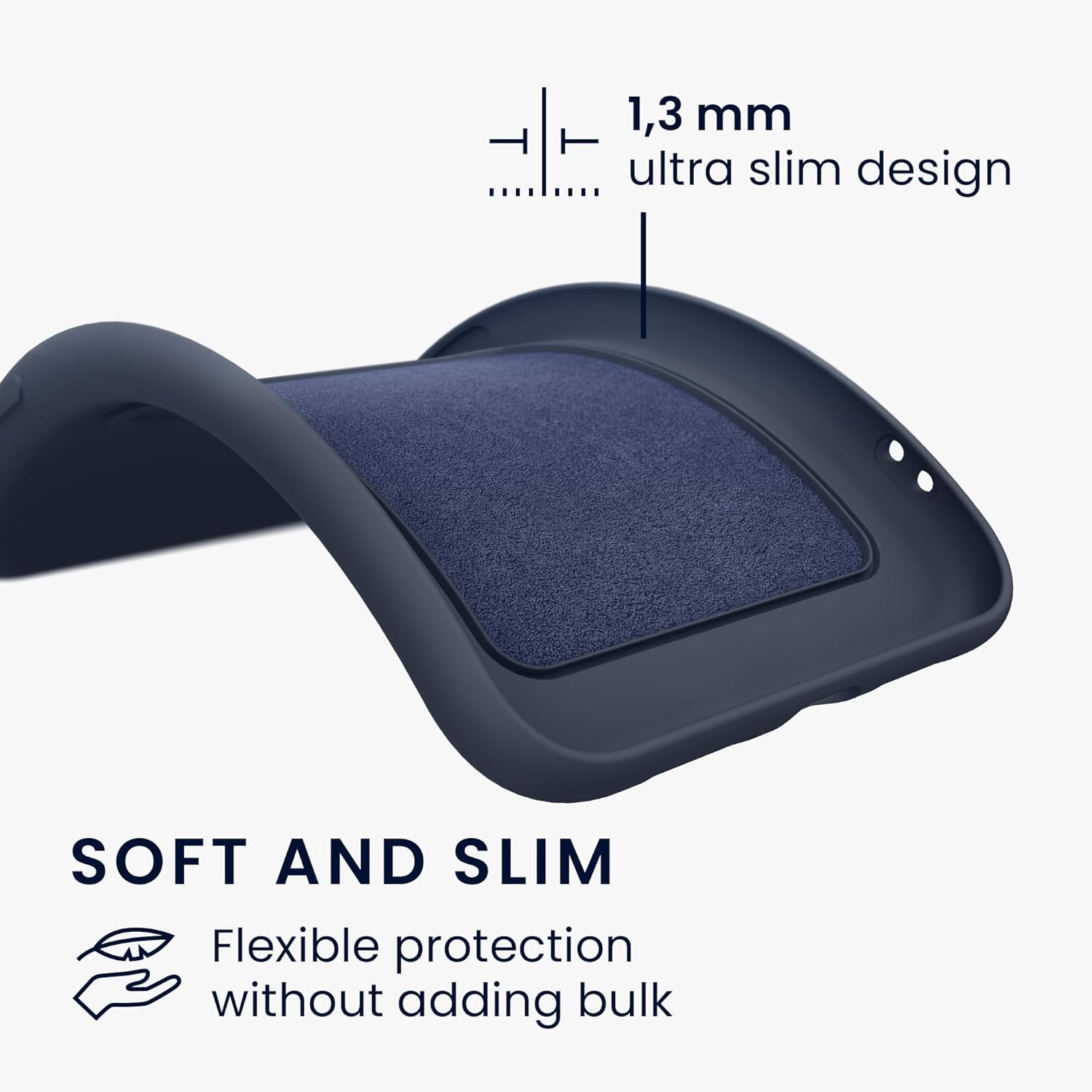 KW iPhone 16 Pro Max Θήκη Σιλικόνης TPU με Υποδοχή για Κάρτα - Dark Blue