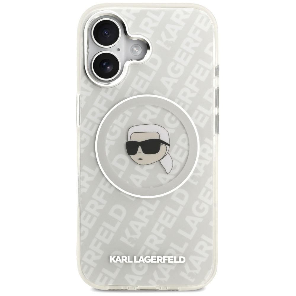 Karl Lagerfeld iPhone 17 - IML Karl Head Logo MagSafe - Σκληρή Θήκη με Πλαίσιο Σιλικόνης - Grey - KLHMP17SHMKBKHOG