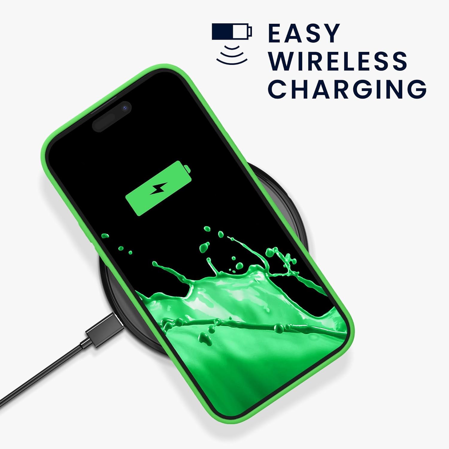 KW iPhone 15 Plus Θήκη Σιλικόνης Rubberized TPU - Lime Green