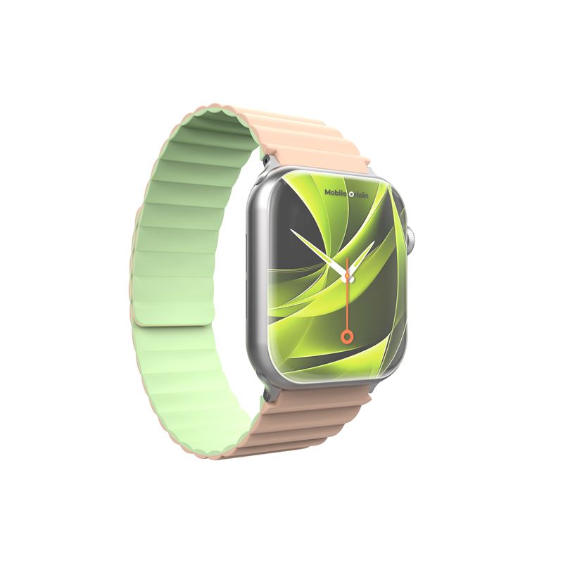 Mobile Origin Λουράκι Apple Watch 4/5/6/7/8/9/10/11 - SE (1/2/3) - Ultra (1/2/3) - 42/44/45/49mm Strap II Σιλικόνης - Pink / Light Green