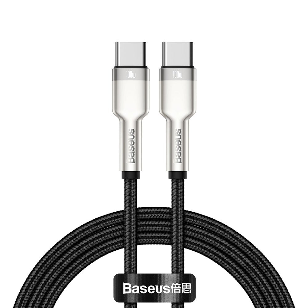 Baseus Cafule Series Metal Cable Type-C 5A PD 100W - Καλώδιο Γρήγορης Φόρτισης Type-C to Type-C 1M - Black - CATJK-C01