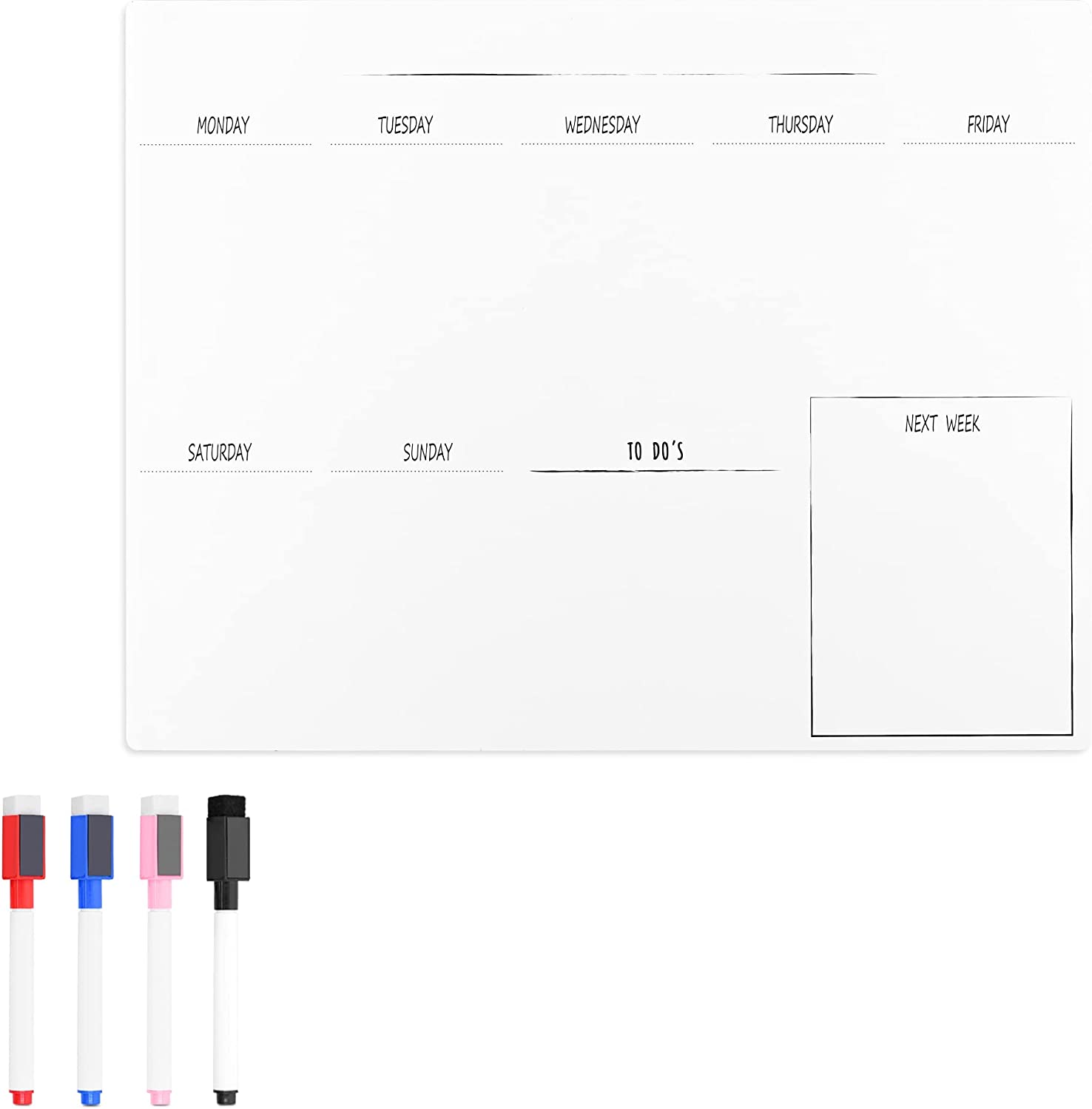 Navaris Εβδομαδιαίος Μαγνητικός Πίνακας Χρονοδιαγράμματος για Ψυγείο - 35 x 45 cm - White - 51524.04