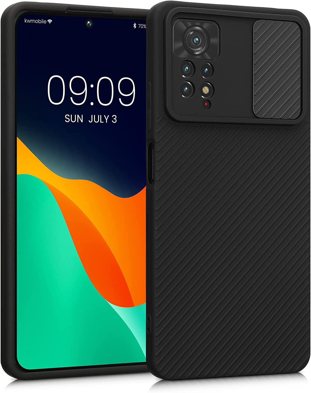 KW Xiaomi Redmi Note 11 Pro / 11 Pro 5G Θήκη Σιλικόνης με Κάλυμμα για την Κάμερα - Black - 57389.01