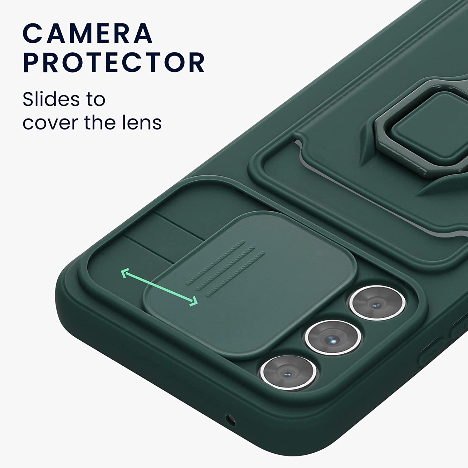 KW Samsung Galaxy A54 5G Θήκη Σιλικόνης με Κάλυμμα για την Κάμερα και Δαχτυλίδι Συγκράτησης - Moss Green - 61339.169