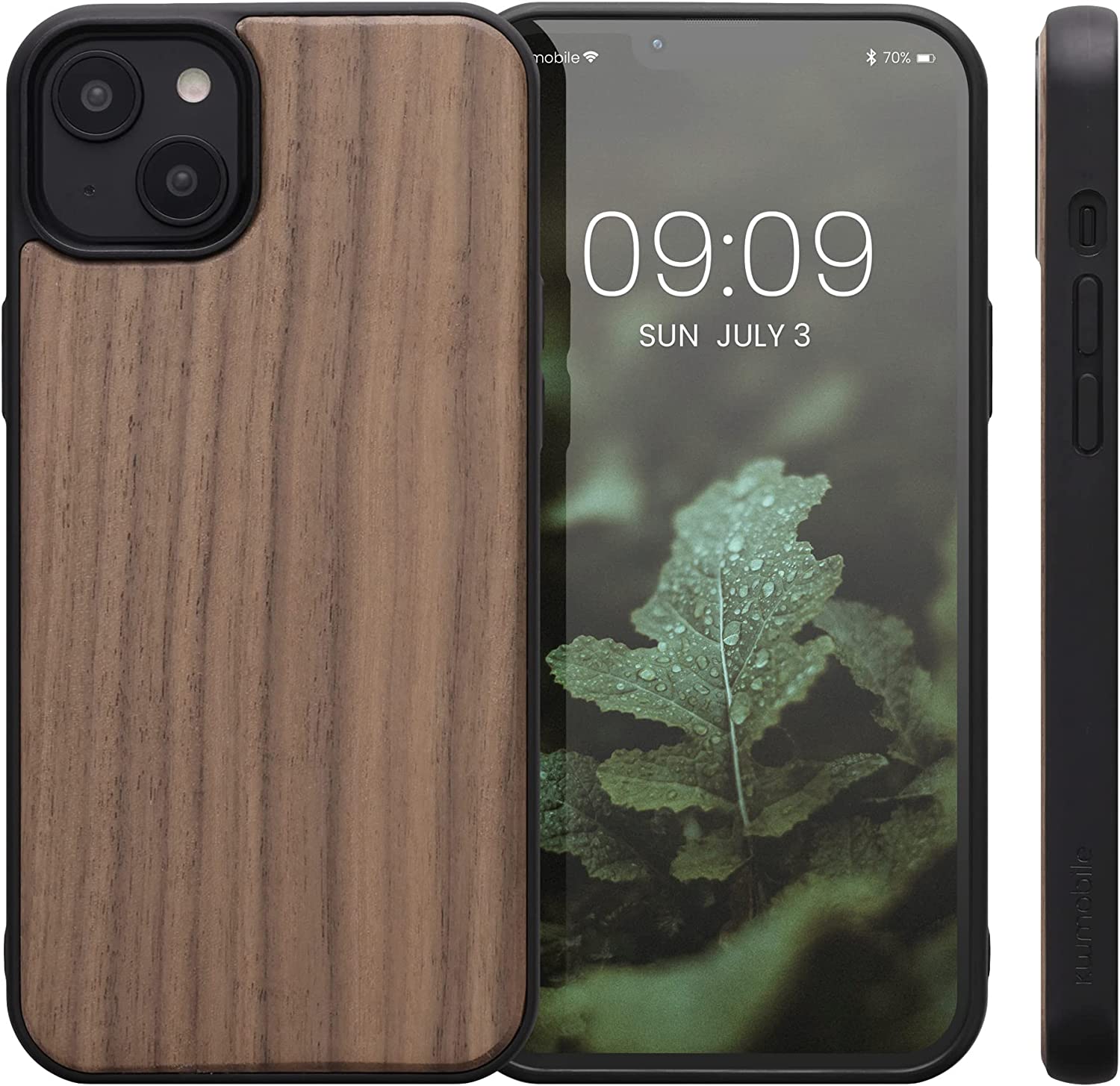 KW iPhone 14 Plus Θήκη από Φυσικό Ξύλο - Dark Brown - 59121.18