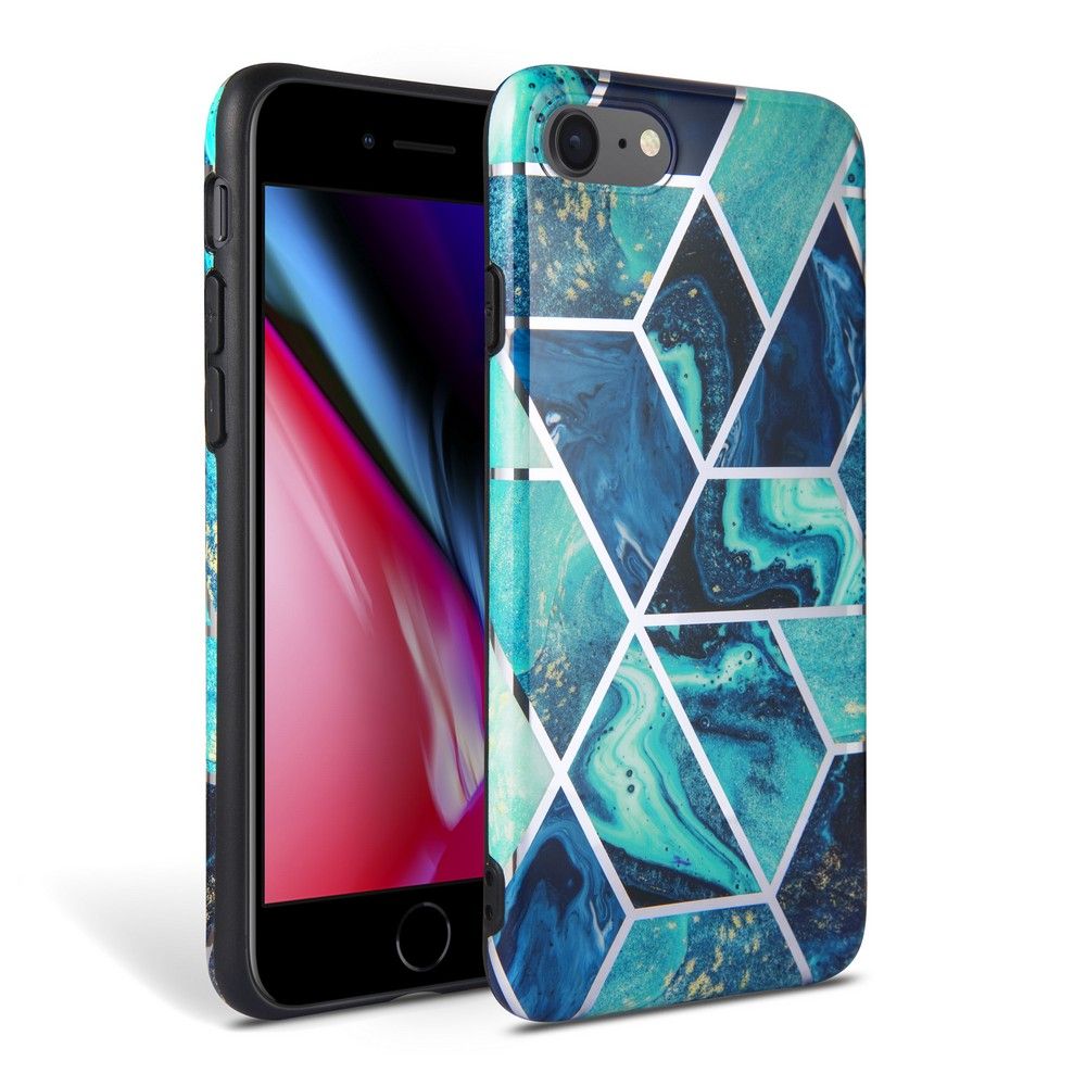 Tech-Protect iPhone SE 2022 / SE 2020 / 7 / 8 Θήκη Σιλικόνης TPU Marble - Blue