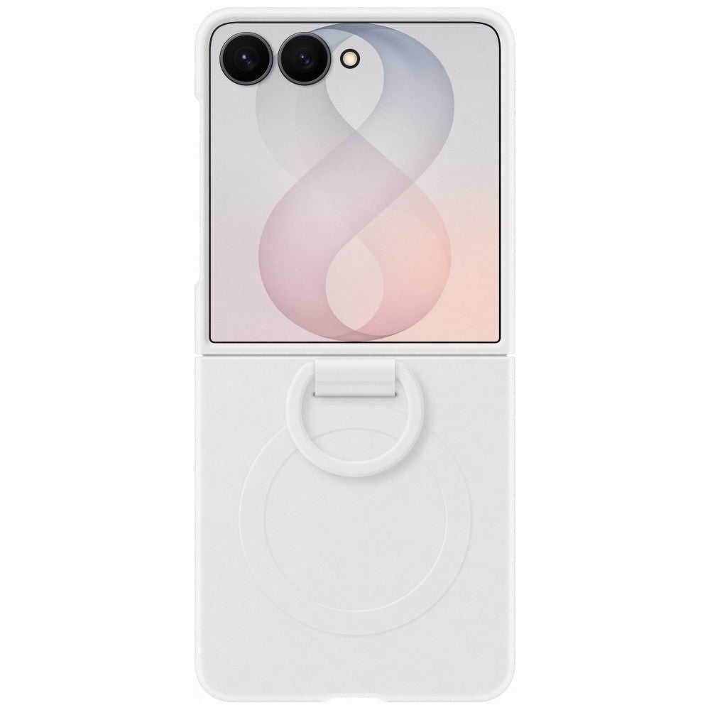 Samsung Galaxy Z Flip8 - Θήκη Σιλικόνης MagSafe και Ring Holder - Silicone Ring Magnet - Cream