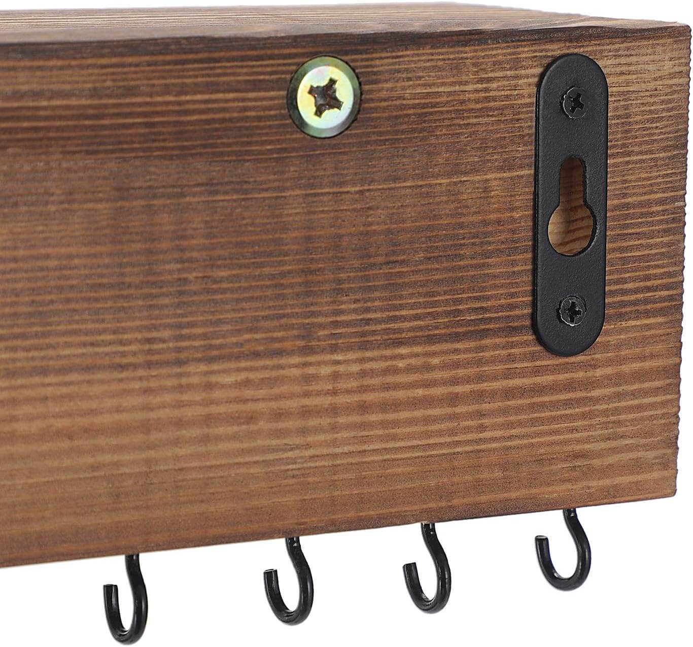 Songmics Επιτοίχια Κρεμάστρα Οργάνωσης Κοσμημάτων με Ράφι - Rustic Brown - JJS10CB