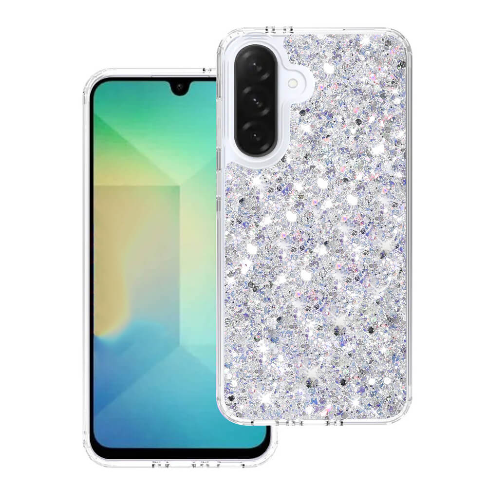 Techsuit Samsung Galaxy A26 5G - Sparkly Glitter - Σκληρή Θήκη με Πλαίσιο Σιλικόνης - White