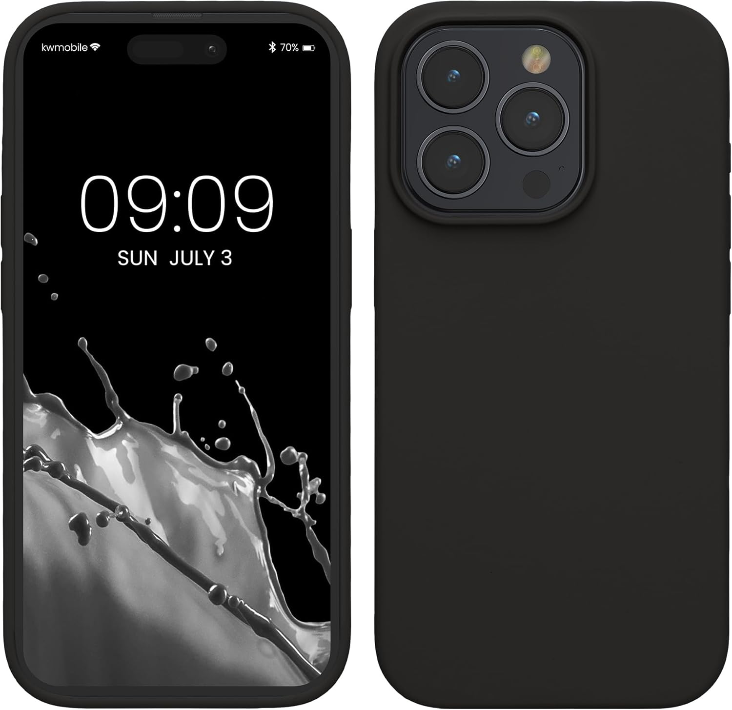 KW iPhone 15 Pro Θήκη Σιλικόνης Rubberized TPU - Matte Black