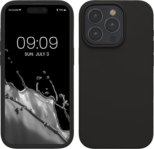 KW iPhone 15 Pro Θήκη Σιλικόνης Rubberized TPU - Matte Black