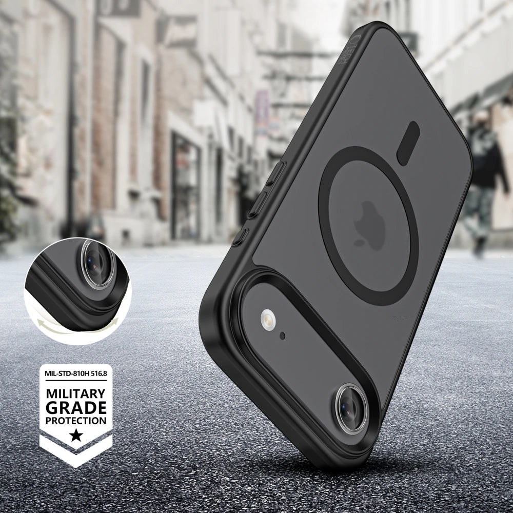 Tech-Protect iPhone Air MagMat - Σκληρή Θήκη με Πλαίσιο Σιλικόνης και MagSafe - Matte Black / Ημιδιάφανη