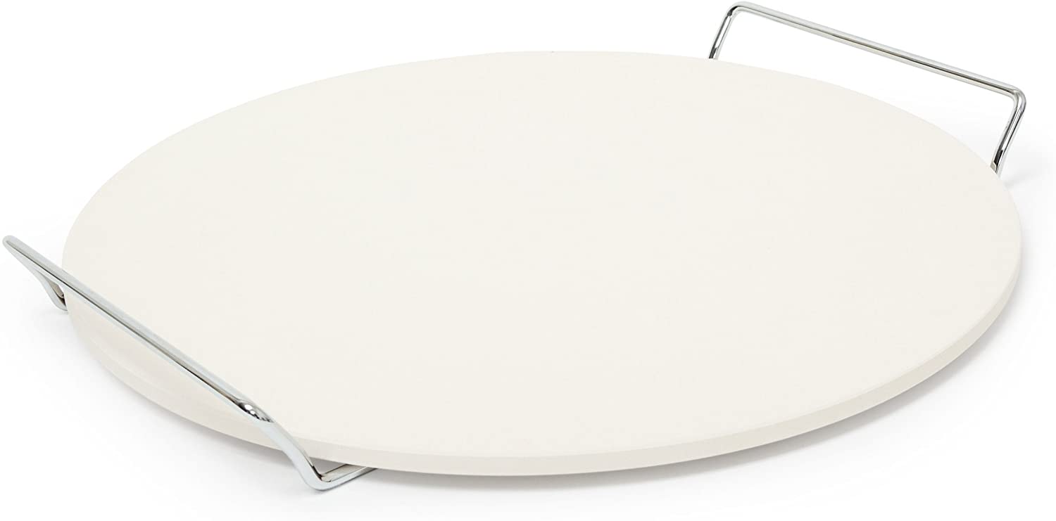 Relaxdays Πέτρα Ψησίματος για Πίτσα με Λαβές - Beige - 4052025193386