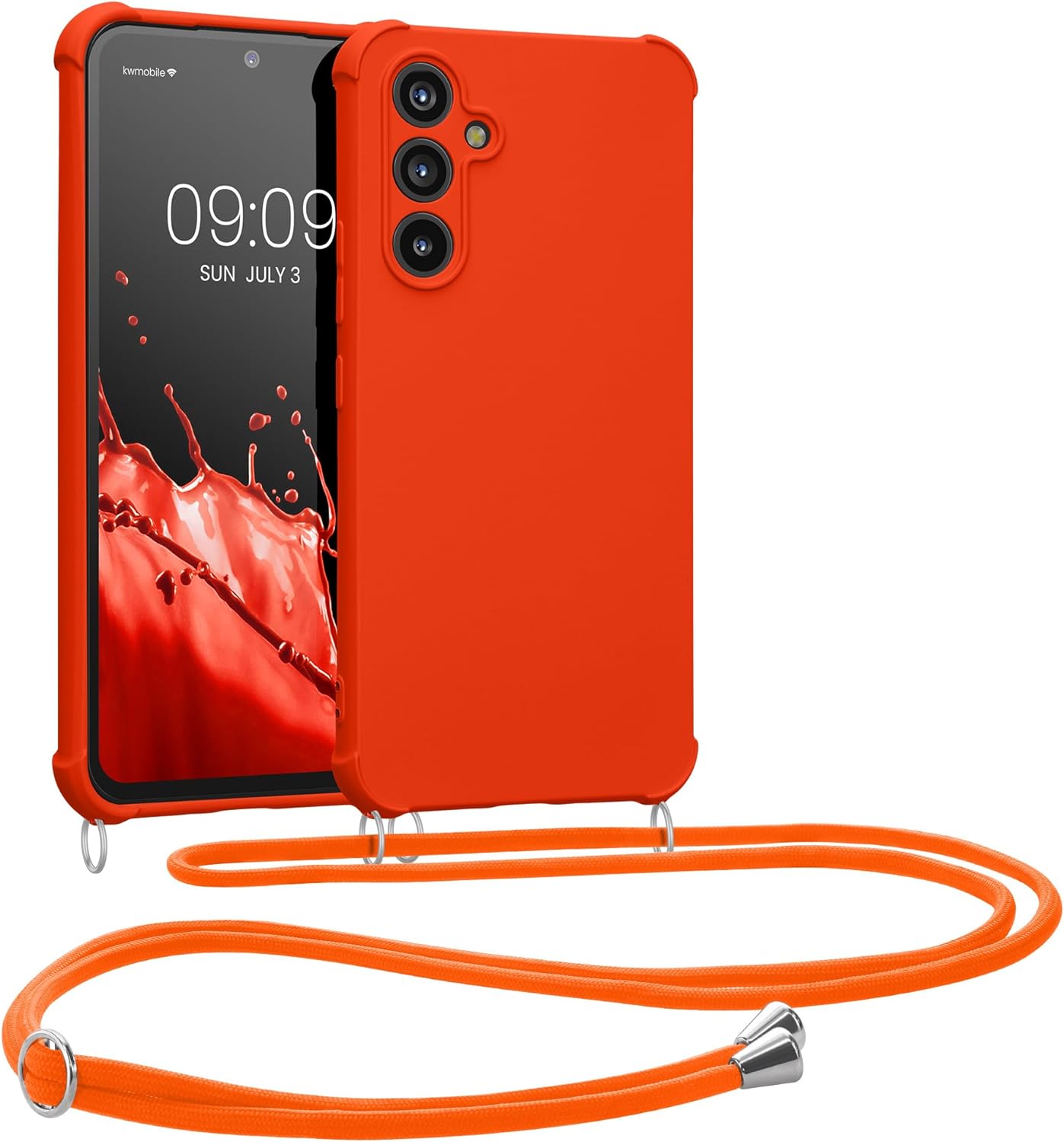 KW Samsung Galaxy A54 5G Θήκη Σιλικόνης TPU με Λουράκι - Fruity Orange - 60805.150