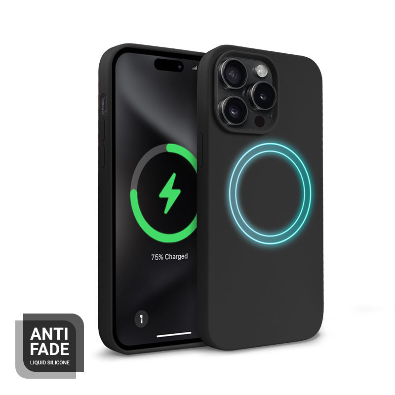 Crong iPhone 15 Pro Max Color Cover Magnetic - Θήκη Σιλικόνης με MagSafe - Black