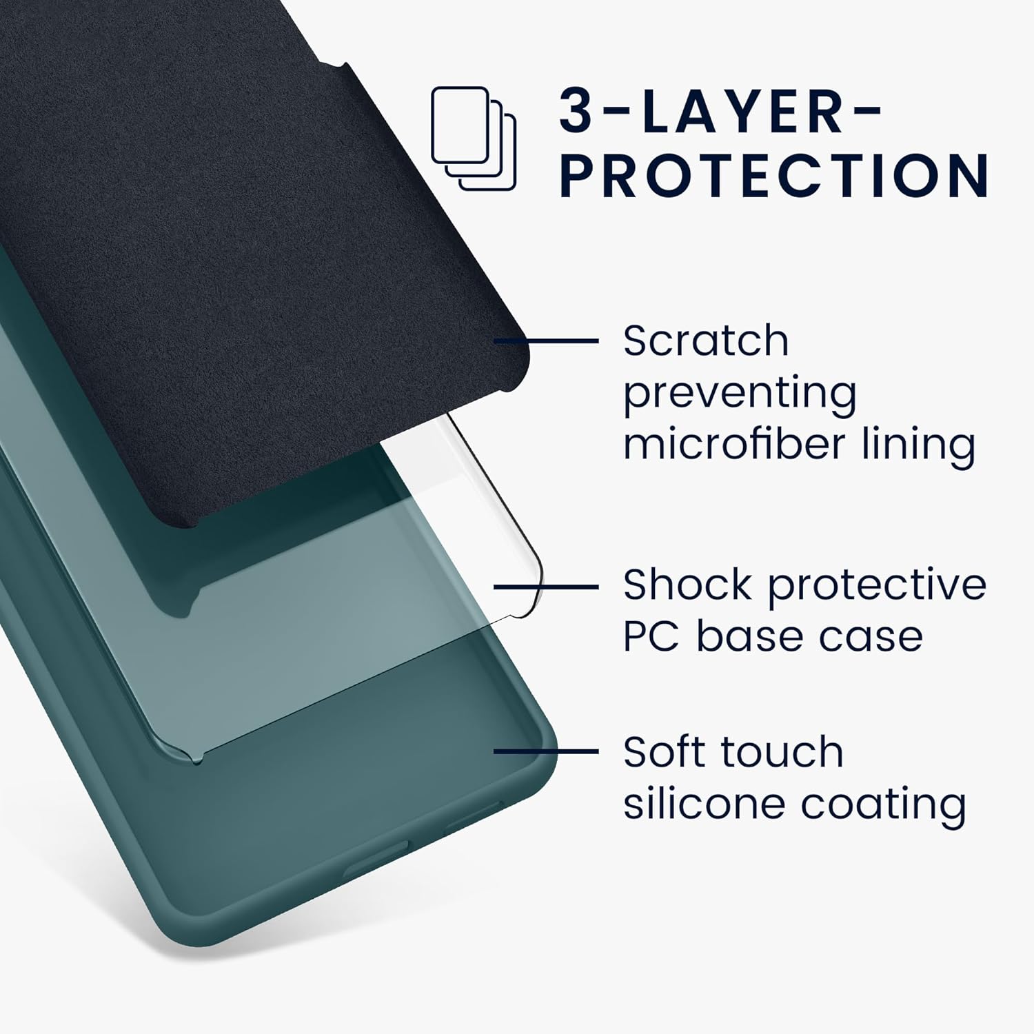 KW iPhone 15 Pro Θήκη Σιλικόνης Rubberized TPU - Arctic Night