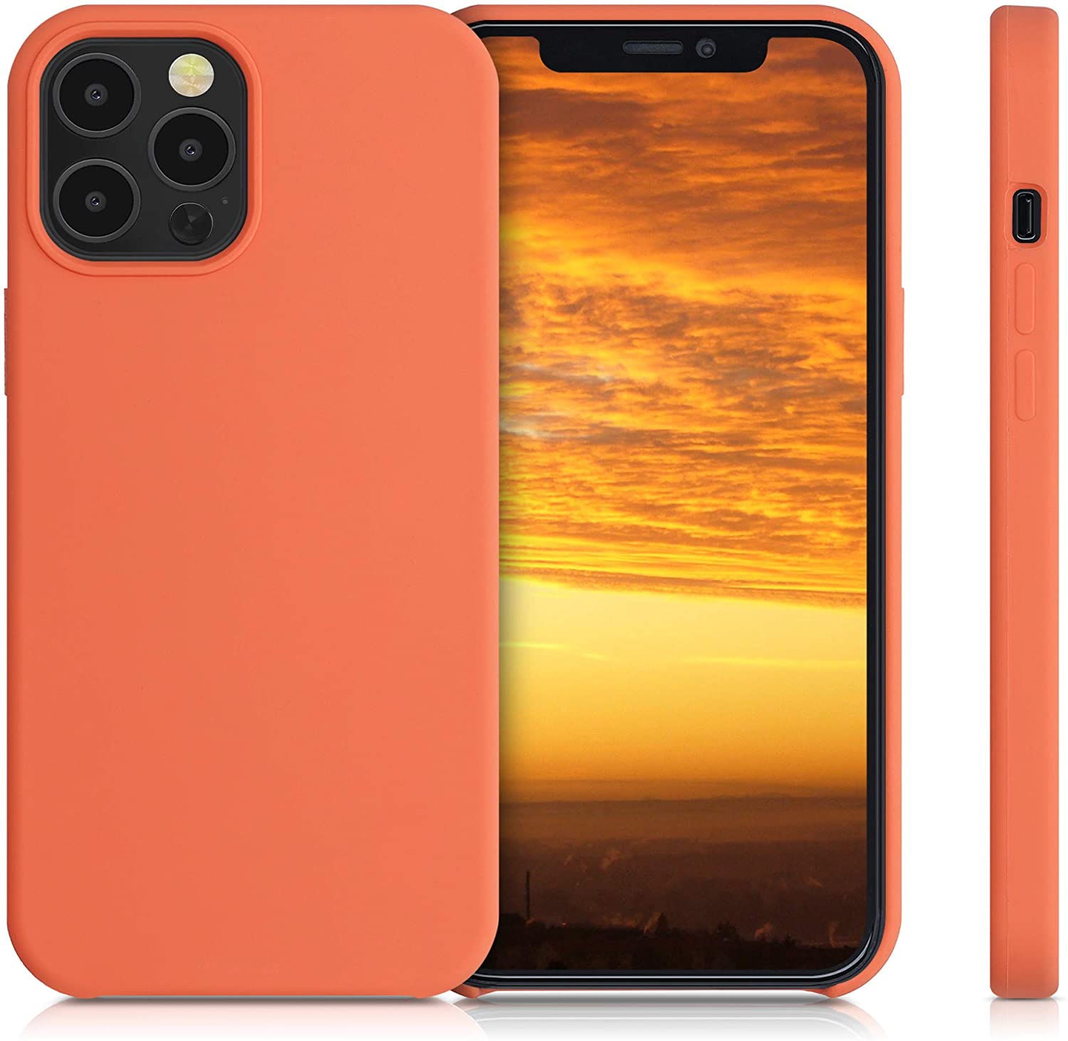 KW iPhone 12 Pro Max Θήκη Σιλικόνης Rubber TPU - Sunrise Orange - 52644.203