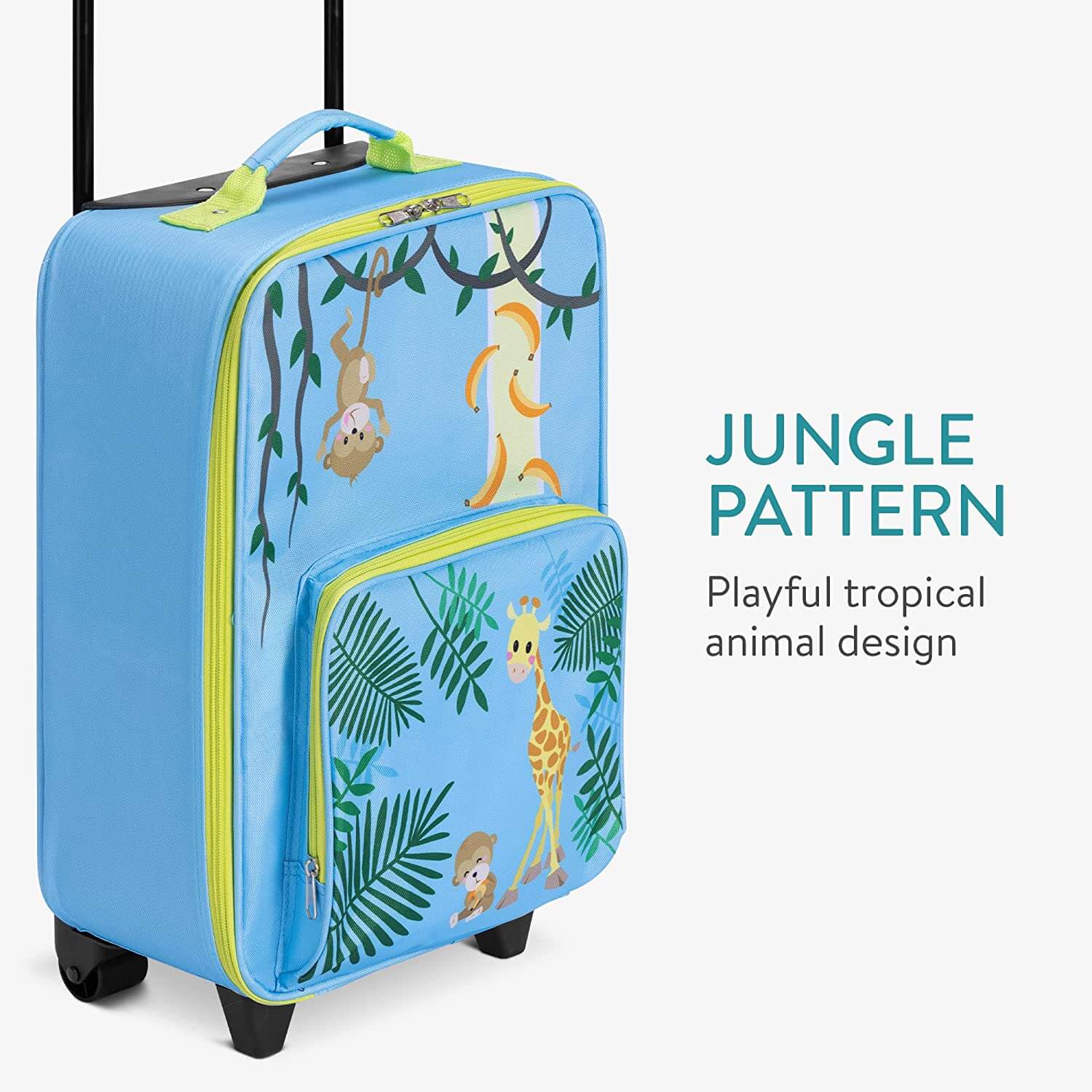 Navaris Παιδική Βαλίτσα με 2 Ροδάκια - Design Jungle - Blue - 59464.01