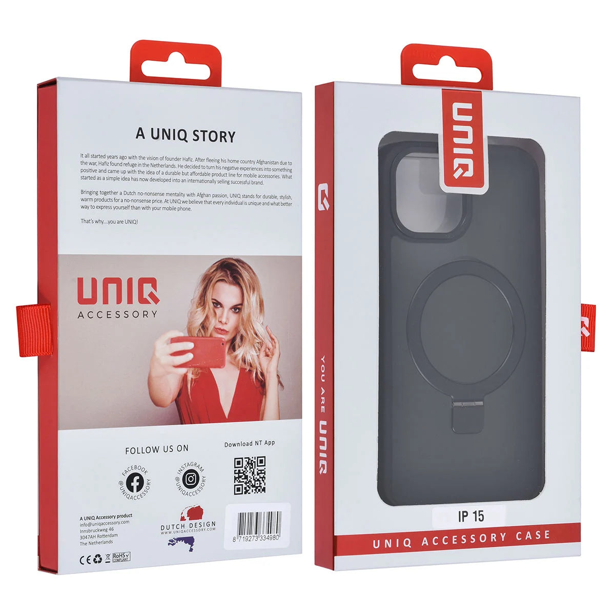 Tuniq iPhone 15 - MagSafe Σκληρή Θήκη με Δαχτυλίδι Συγκράτησης - Black