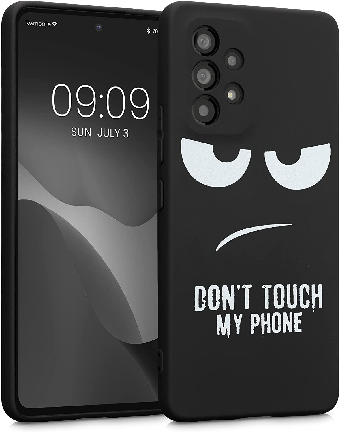 KW Samsung Galaxy A53 5G Θήκη Σιλικόνης Design Don't Touch My Phone - Black / White - 58241.02