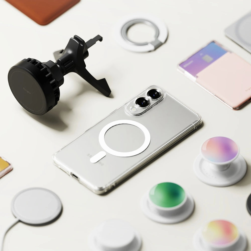 Ringke Samsung Galaxy S25 Edge - Fusion Magnetic - Σκληρή Θήκη με Πλαίσιο Σιλικόνης και MagSafe - Διάφανη