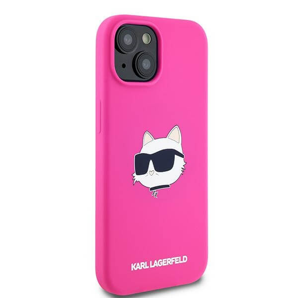 Karl Lagerfeld iPhone 14 Plus / 15 Plus - Silicone Choupette Head Print - MagSafe Θήκη Σιλικόνης - Fuschia - KLHMP15MSCHPPLF - likebrands.gr