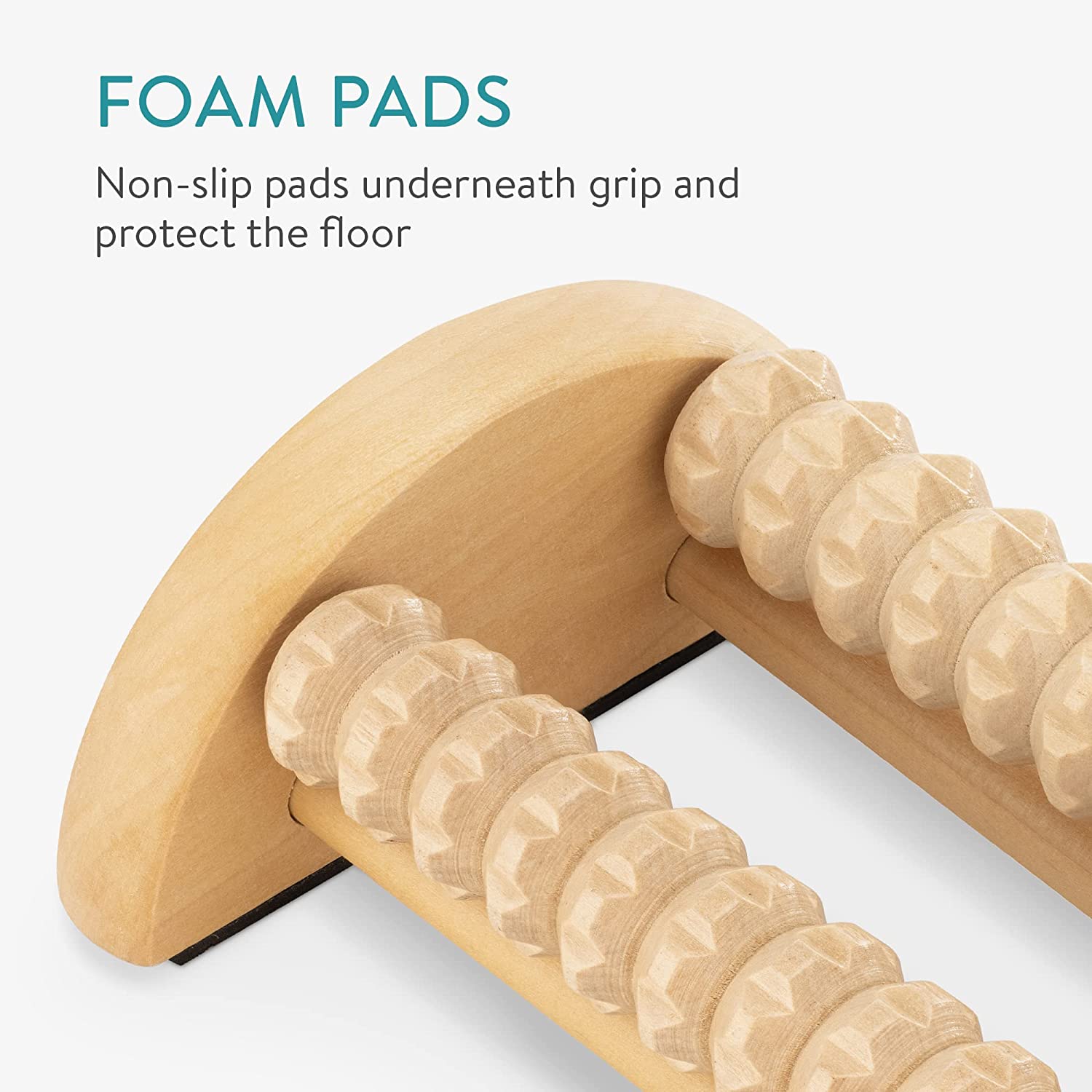 Navaris Ξύλινος Κύλινδρος Μασάζ Ποδιών - Light Brown - 58056.01