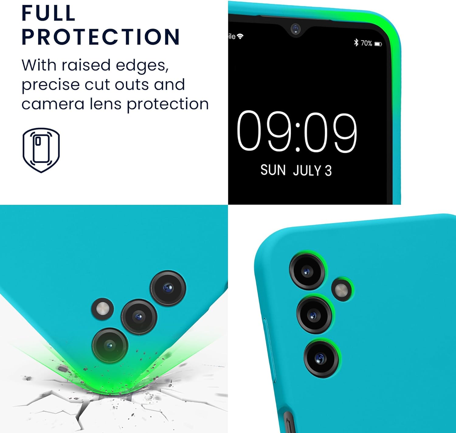 KW Samsung Galaxy A14 5G Θήκη Σιλικόνης Rubberized TPU - Ice Blue